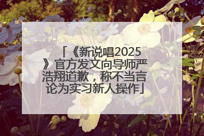 《新说唱2025》官方发文向导师严浩翔道歉，称不当言论为实习新人操作