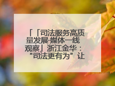 「司法服务高质量发展·媒体一线观察」浙江金华：“司法更有为”让“市场更有力”