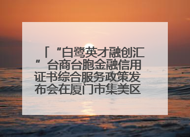 “白鹭英才融创汇”台商台胞金融信用证书综合服务政策发布会在厦门市集美区成功举办