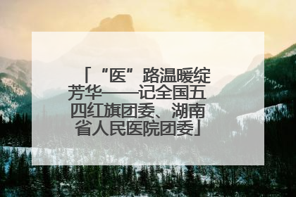 “医”路温暖绽芳华——记全国五四红旗团委、湖南省人民医院团委