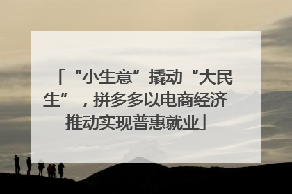 “小生意”撬动“大民生”，拼多多以电商经济推动实现普惠就业