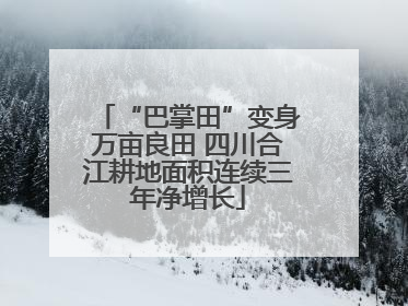 “巴掌田”变身万亩良田 四川合江耕地面积连续三年净增长