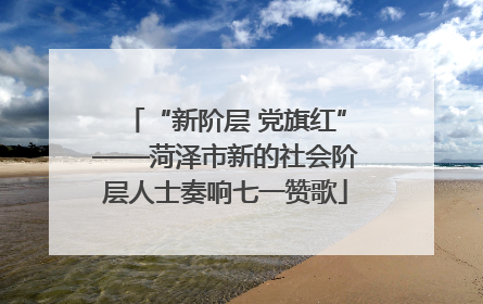“新阶层 党旗红”——菏泽市新的社会阶层人士奏响七一赞歌