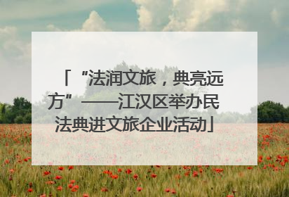 “法润文旅，典亮远方”——江汉区举办民法典进文旅企业活动