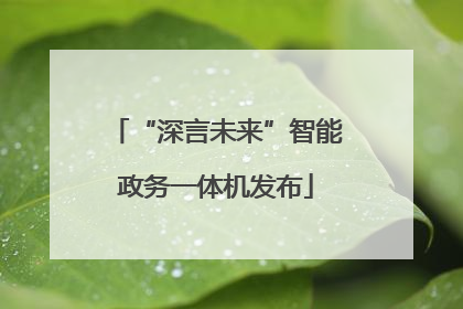 “深言未来”智能政务一体机发布
