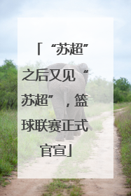 “苏超”之后又见“苏超”，篮球联赛正式官宣