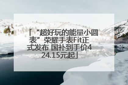 “超好玩的能量小圆表”荣耀手表Fit正式发布 国补到手价424.15元起