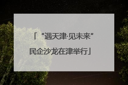 “遇天津·见未来”民企沙龙在津举行