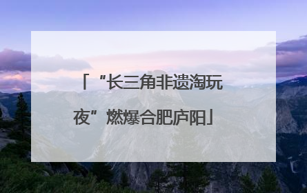 “长三角非遗淘玩夜”燃爆合肥庐阳
