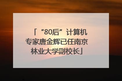“80后”计算机专家唐金辉已任南京林业大学副校长
