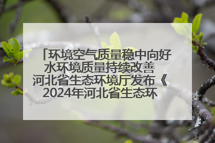 环境空气质量稳中向好 水环境质量持续改善 河北省生态环境厅发布《2024年河北省生态环境状况公报》