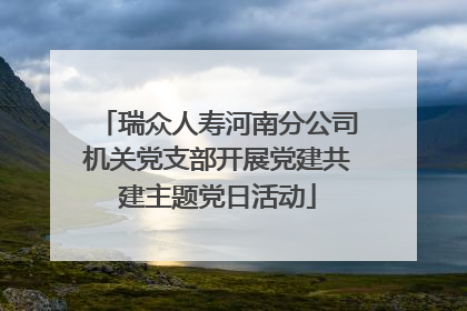 瑞众人寿河南分公司机关党支部开展党建共建主题党日活动