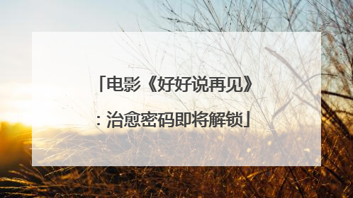 电影《好好说再见》：治愈密码即将解锁