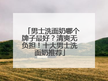 男士洗面奶哪个牌子最好？清爽无负担！十大男士洗面奶推荐