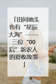 田间地头也有“星辰大海”——三位“00后”新农人的夏收故事