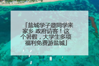 盐城学子邀同学来家乡 政府请客！这个暑假，大学生多项福利免费游盐城