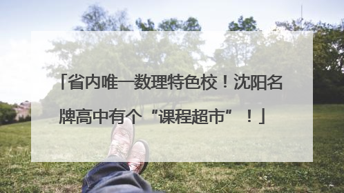 省内唯一数理特色校！沈阳名牌高中有个“课程超市”！