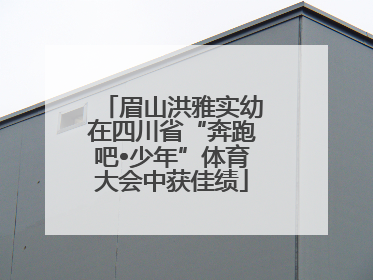 眉山洪雅实幼在四川省“奔跑吧•少年”体育大会中获佳绩