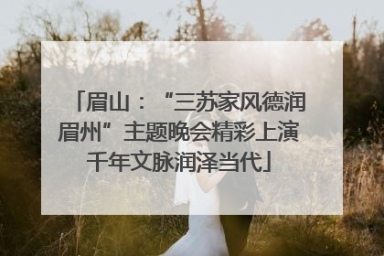 眉山：“三苏家风德润眉州”主题晚会精彩上演千年文脉润泽当代