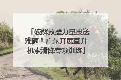 破解救援力量投送难题！广东开展直升机索滑降专项训练