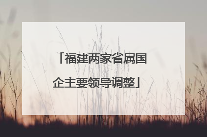 福建两家省属国企主要领导调整