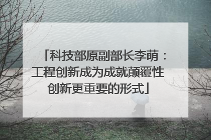 科技部原副部长李萌：工程创新成为成就颠覆性创新更重要的形式