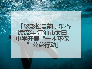 翠影摇夏韵，墨香续流年 江油市太白中学开展“一木环保”公益行动