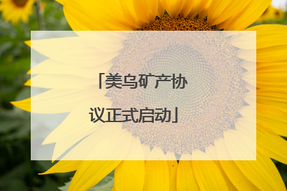 美乌矿产协议正式启动