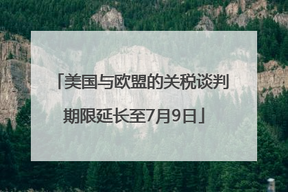美国与欧盟的关税谈判期限延长至7月9日