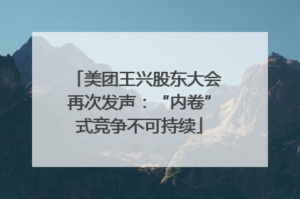 美团王兴股东大会再次发声：“内卷”式竞争不可持续