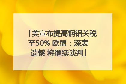 美宣布提高钢铝关税至50% 欧盟：深表遗憾 将继续谈判
