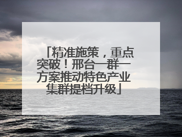 精准施策，重点突破！邢台一群一方案推动特色产业集群提档升级
