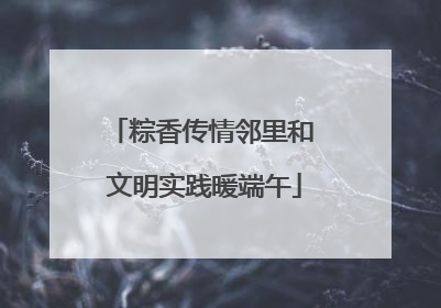 粽香传情邻里和 文明实践暖端午