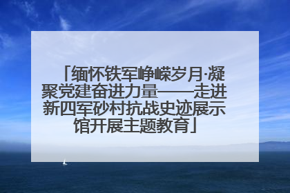 缅怀铁军峥嵘岁月·凝聚党建奋进力量——走进新四军砂村抗战史迹展示馆开展主题教育
