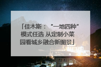 佳木斯：“一地四种” 模式任选 从定制小菜园看城乡融合新图景