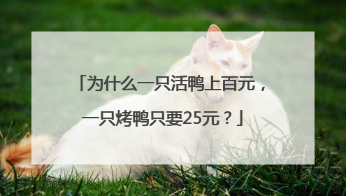 为什么一只活鸭上百元，一只烤鸭只要25元？