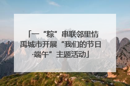 一“粽”串联邻里情 禹城市开展“我们的节日·端午”主题活动