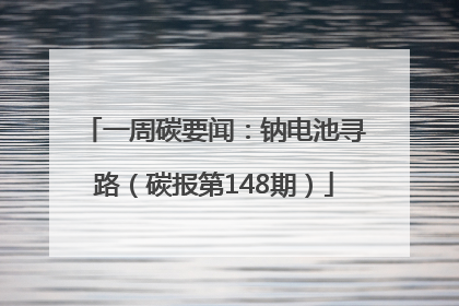 一周碳要闻：钠电池寻路（碳报第148期）