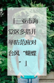 三亚市海棠区多措并举防范应对台风“蝴蝶”