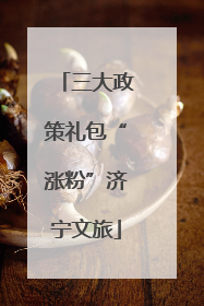 三大政策礼包“涨粉”济宁文旅
