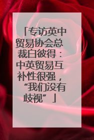 专访英中贸易协会总裁白彼得：中英贸易互补性很强，“我们没有歧视”