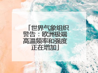 世界气象组织警告：欧洲极端高温频率和强度正在增加