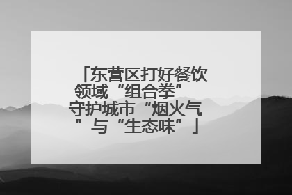 东营区打好餐饮领域“组合拳” 守护城市“烟火气”与“生态味”