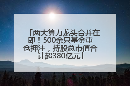 两大算力龙头合并在即！500余只基金重仓押注，持股总市值合计超380亿元