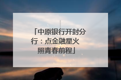 中原银行开封分行：点金融星火 照青春前程