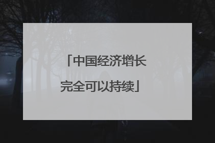 中国经济增长完全可以持续