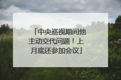 中央巡视期间他主动交代问题！上月底还参加会议