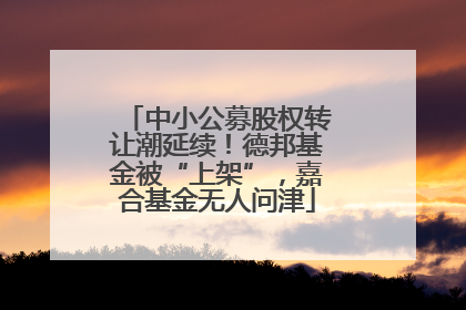 中小公募股权转让潮延续！德邦基金被“上架”，嘉合基金无人问津