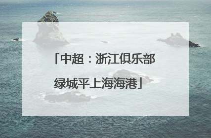 中超：浙江俱乐部绿城平上海海港