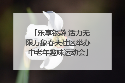 乐享银龄 活力无限万象春天社区举办中老年趣味运动会